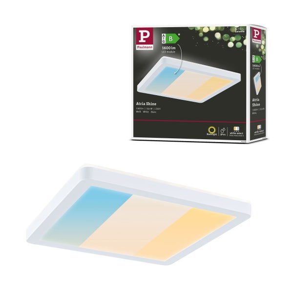 LED Panel Atria Shine IP44 eckig 190x190mm 8W 1160lm 3000 - 6500K Weiß