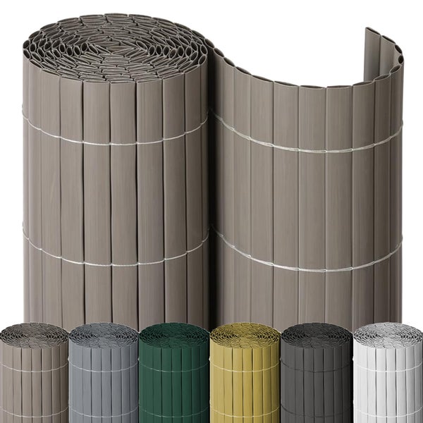 PVC Sichtschutz - 90x300 cm - Taupe - Hohlkammer Sichtschutzmatte - Wetterfest und langlebig - Blickdichter Sichtschutz und Dekorationselement