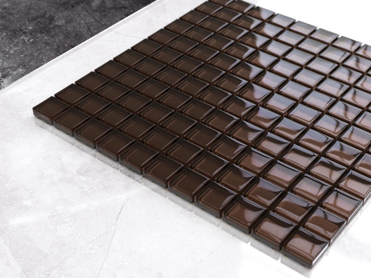 Glasmosaik auf Netz für Bad und Küche 30cm x 30cm  - Chocolate pastry