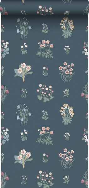 Borastapeter Tapete Blumen Blau und Mehrfarbig - 53 cm x 10.05 m - 662659