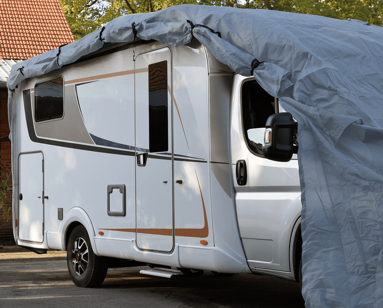 GreenYard® Wohnmobil Schutzhülle mit Reflektoren Größe L | 730 x 235 x 275 cm