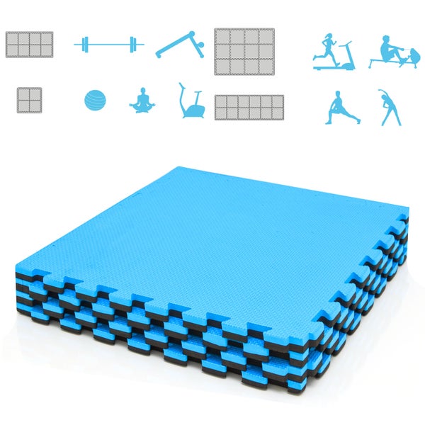 2,4 cm Dick: 1m² Bodenschutz Fitnessmatte 4 Sportmatten 50 x 50 Optische Mängel