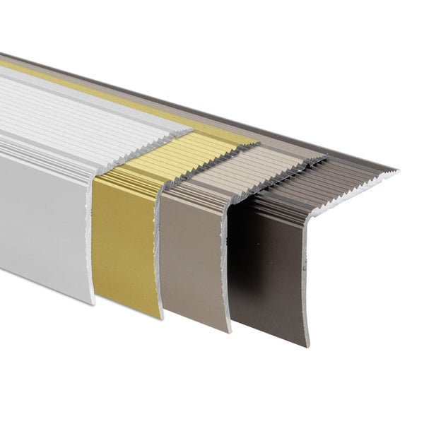 FLOORDIREKT Stufenkantenprofil Integral - Eckig und Selbstklebend - Champagner - 3 x 2 x 100 cm
