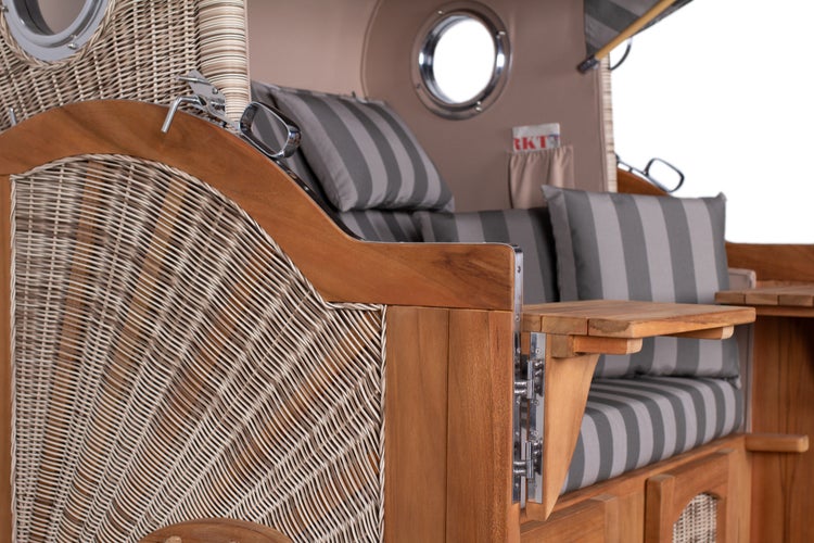 Strandkorb Rantum Grande Teak PE shell Dessin 537