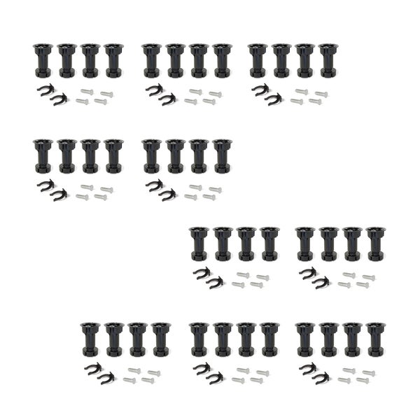 Set aus höhenverstellbaren Sockelfüßen für Möbel inklusive Befestigungsmaterial und Clips