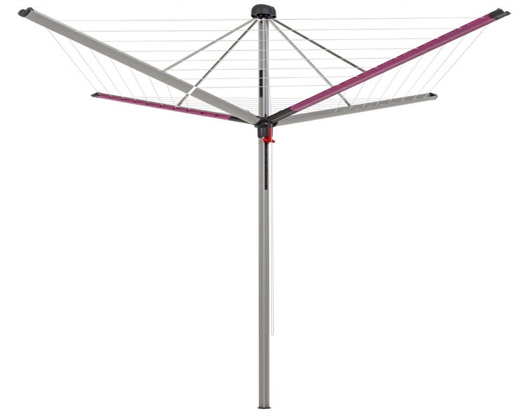 BERLINLODGE Wäschespinne Vento 4 Tragarmen 8 Leinenreihen Aluminium Sommerflieder| Hx⌀ 205x290cm Geschlossene Rundform