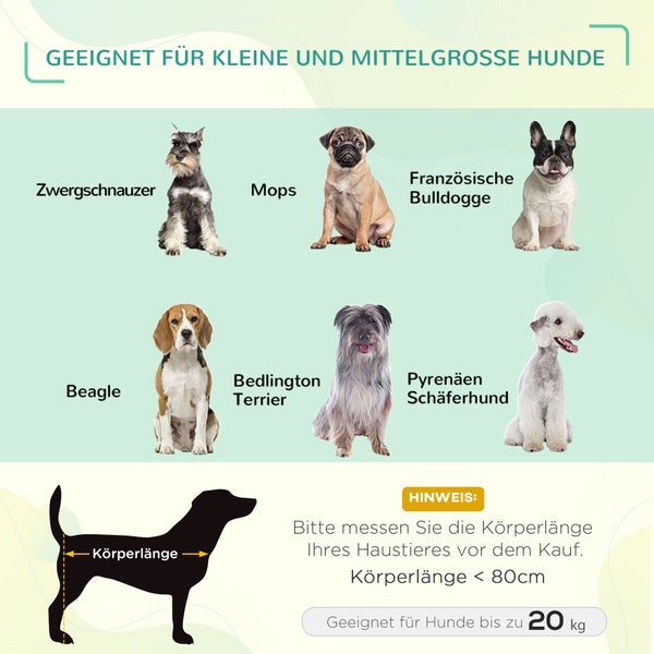 PawHut Hundebett, L92 x B76 x H90 cm, Metall, Oxford, Netzstoff, Taftstoff, Grau+Schwarz