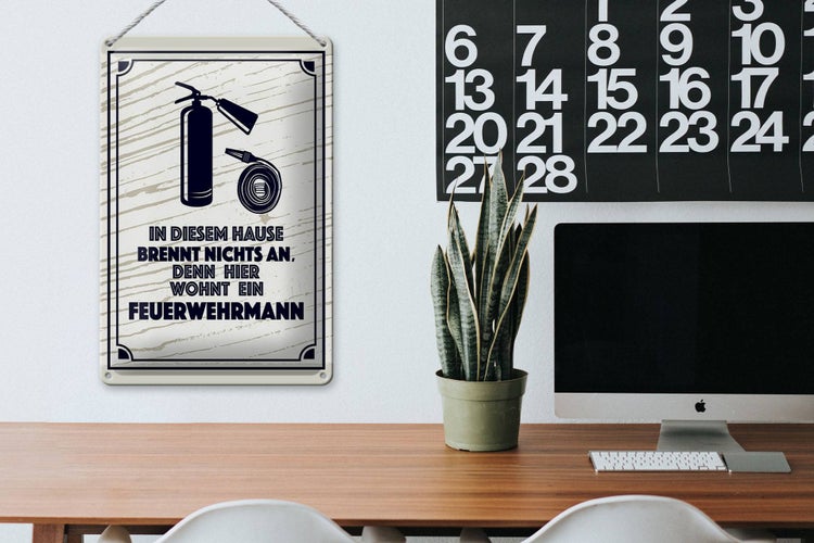 Blechschild Spruch 20x30cm In diesem Hause brennt nichts an