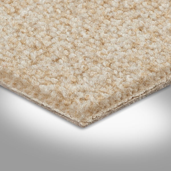 Teppichboden Meterware in Creme Beige mit Schlingen Oberfläche 500 cm Breite (Meterware)