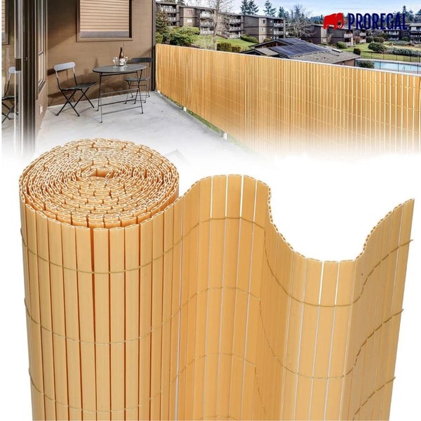 PROREGAL Fi-Chi – Premium Sichtschutzmatte Zaun Sichtschutz PVC- Sichtschutzmatte Gartensichtschutz Höhe 2 m Länge 3 m HxL 2 x 3 m Braun