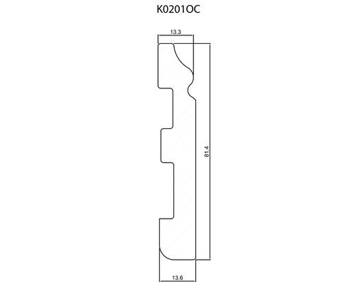 Sockelleiste Weiß K0201OC 13,5x81,5x2400 mm
