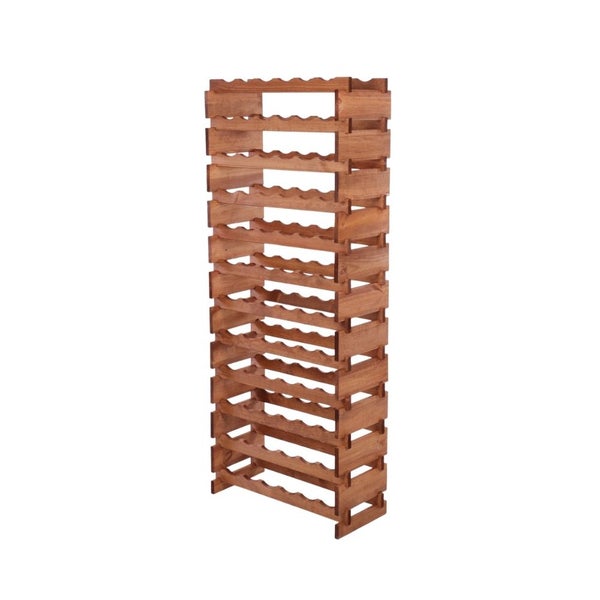 Weinregal VINOTECA FLEX PRO HxBxT 163x65x28cm 72 Flaschen auf 12 Ebenen Massives Kiefernholz Braun geölt