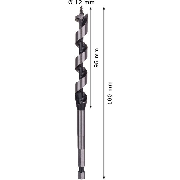 Bosch PRO Wood Holzschlangenbohrer 12 x 95 x 160 mm - 2608585699