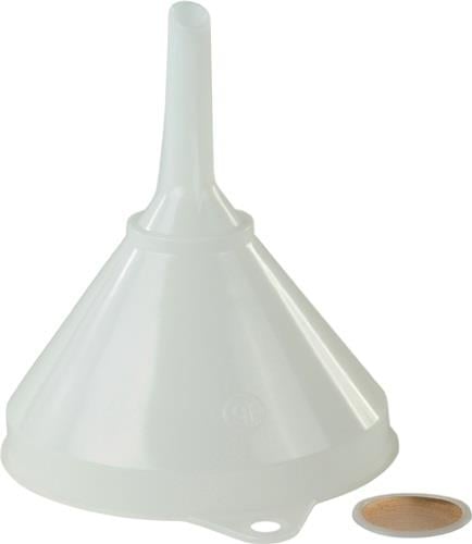 Trichter aus Kunststoff mit Siebeinsatz