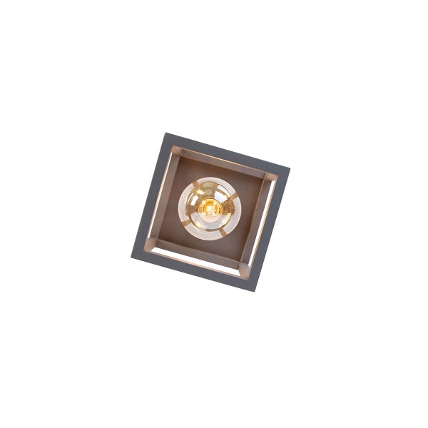 Quadratische Deckenleuchte mit Glühbirne