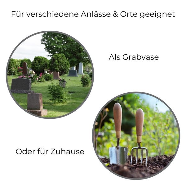 Grabvase Roseta mit Sockel Gewicht anthrazit 1 L