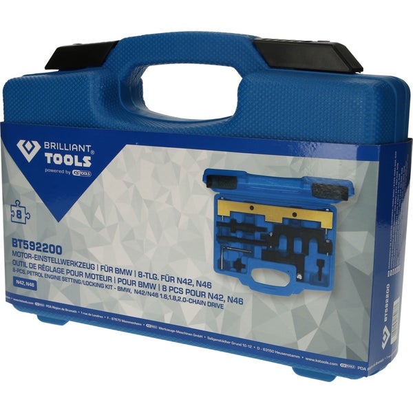 Brilliant Tools Motor Einstellwerkzeug für BMW im blauen Werkzeugkoffer