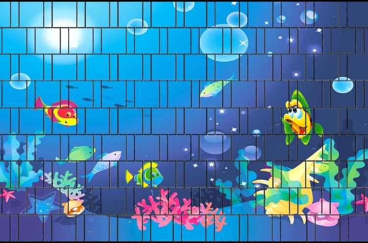 Sichtschutzmatte mit Unterwasserwelt-Motiv, inklusive Fischen und Korallen