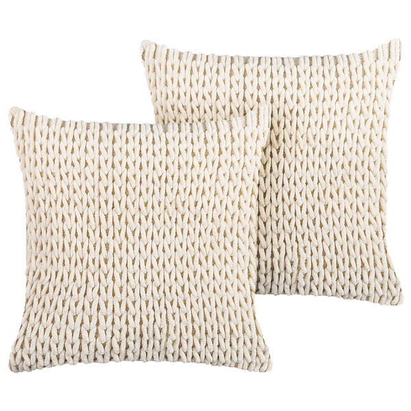 Dekokissen 2er Set OXALIS 45 x 45 cm Beige Ohne Muster