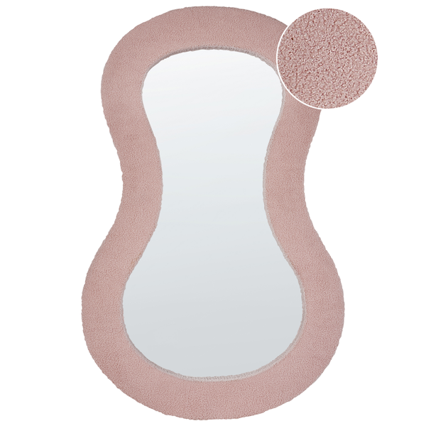 Wandspiegel PLANCHEZ 70 cm 112 cm Bouclé Rosa