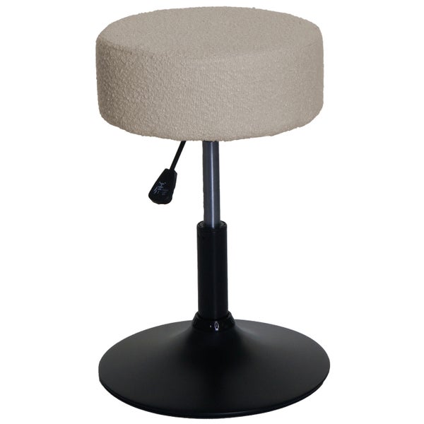Höhenverstellbarer Hocker mit rundem Sitz und Fuß