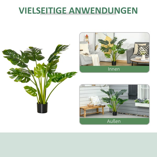 HOMCOM, Künstliche Pflanzen, Zimmerpflanze, Ø17 x 110H cm, PEVA, Grün+Schwarz