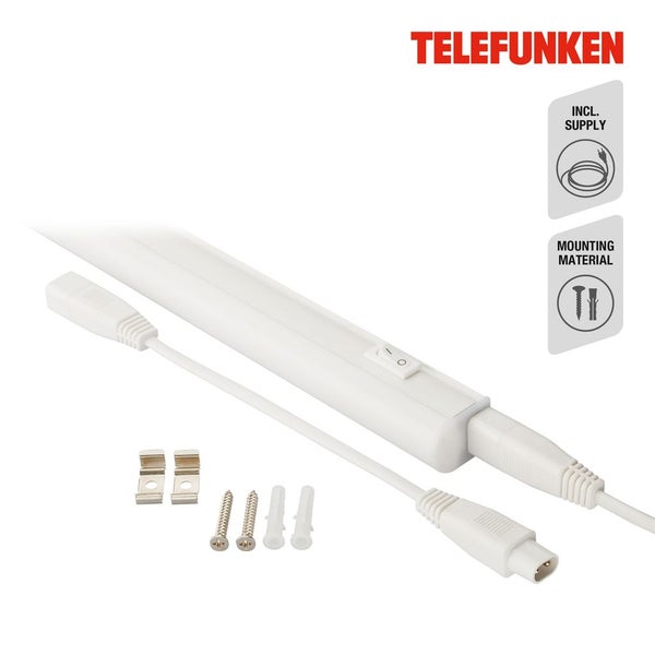 Telefunken Logo, Unterbauleuchte mit Befestigungsmaterial und Zubehör