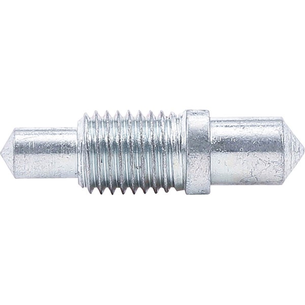 Werkbank mit Holz-Arbeitsplatte, dunklem Metallgestell und drei lichtgrauen Schubladen.