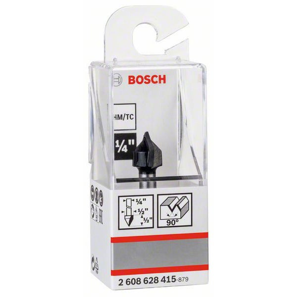 Bosch V-Nutfräser 1/4 Ø 12,7 mm L 12,7 mm G 45 mm 90° - 2608628415
