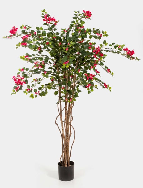Künstliches Palmblatt mit glänzender Metallic-Oberfläche in Roségold.