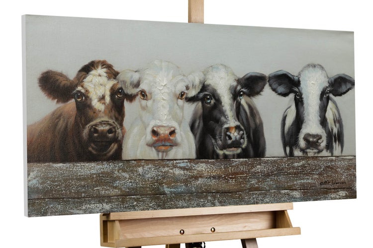 Handgemaltes Gemälde Acrylfarbe 100x50cm Schwarz