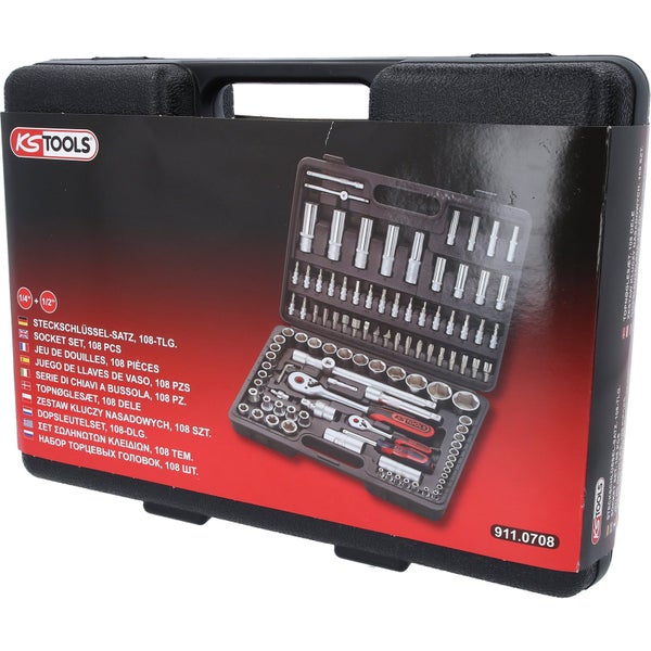 KS TOOLS 1/4+1/2 Steckschlüssel-Satz 108tlg. - 911.0708
