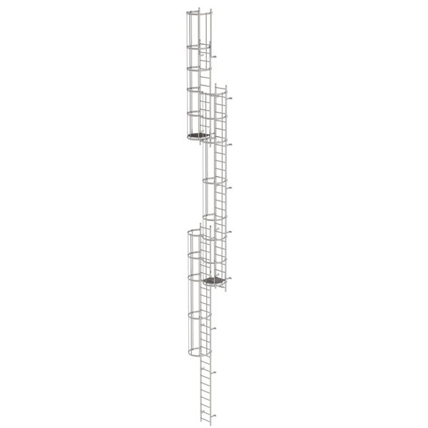 MUNK ortsfeste Steigleitern Edelstahl, 14,00m SH PG2