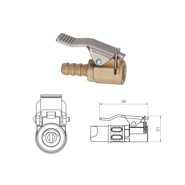DF-Reifenfüller geeicht, präziser Luftdruckprüfer, Reifenfüllgerät mit 4 Adapter