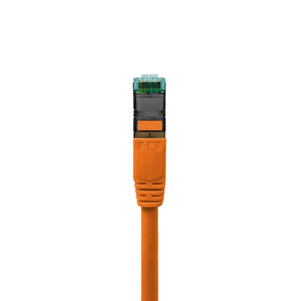 ProfiPatch Netzwerkkabel Cat8 S/FTP RJ45 LAN Kabel LSZH Premium Ethernet Patchkabel 40GB 2000MHz orange 0,5m Switch Router Gaming Patchpanel