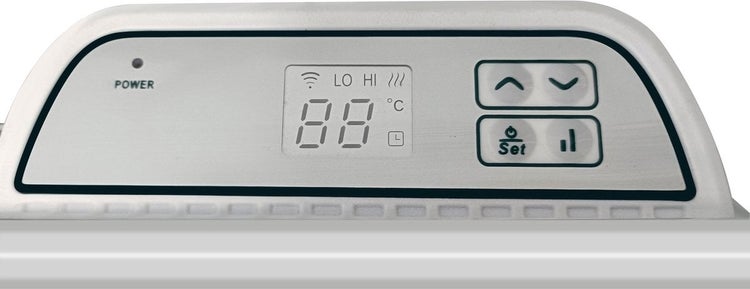 Konvektor Quality Heating Eco Slim Wifi 85 x 40 cm 1500 W Metall Weiß inkl. Wandmontage, IP24, App-Steuerung, digitaler Thermostat, Überhitzungsschutz