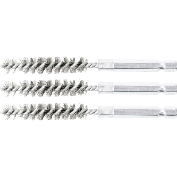 BGS Stahlbürste 10 mm Antrieb Außensechskant 6,3 mm (1/4) 3tlg. - 3078-10-S