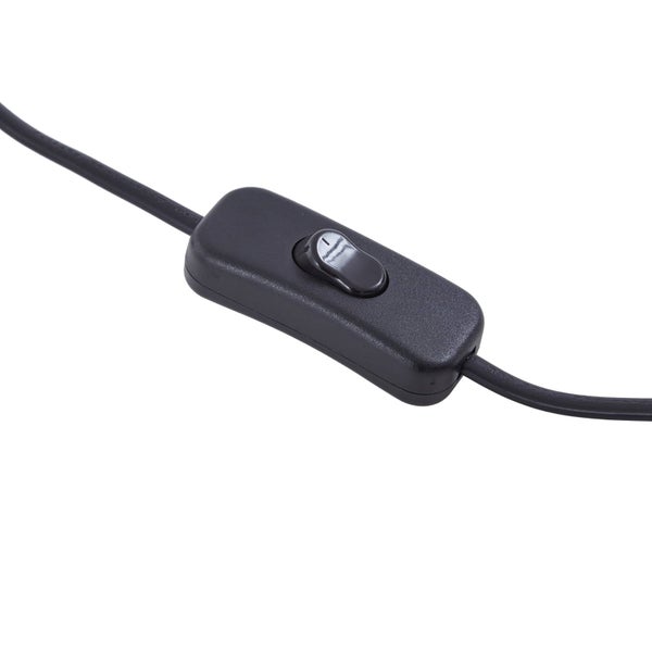 Schnurzwischenschalter mit Wippschalter an einem Kabel aus Kunststoff.