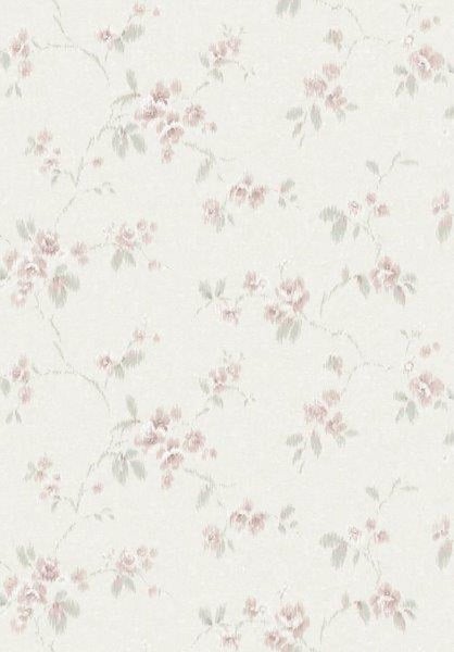 Borastapeter Tapete Blumen Weiß und Rosa - 53 cm x 10.05 m - 660264