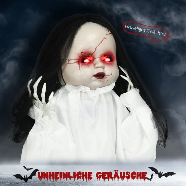 HOMCOM Halloween Dekoration, 60L x 15B x 60Hcm, Polyester, Weiß