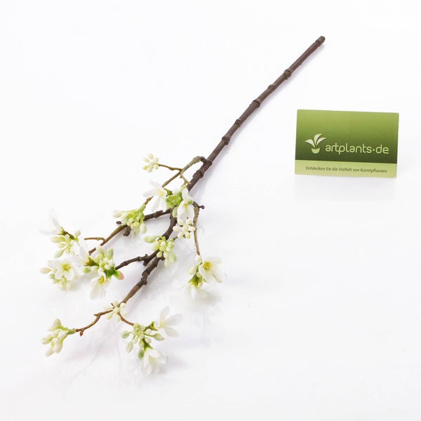 Künstlicher Eukalyptuszweig mit strukturierten braunen Stielen, grünen Blättern und Samenkapseln für die Dekoration.