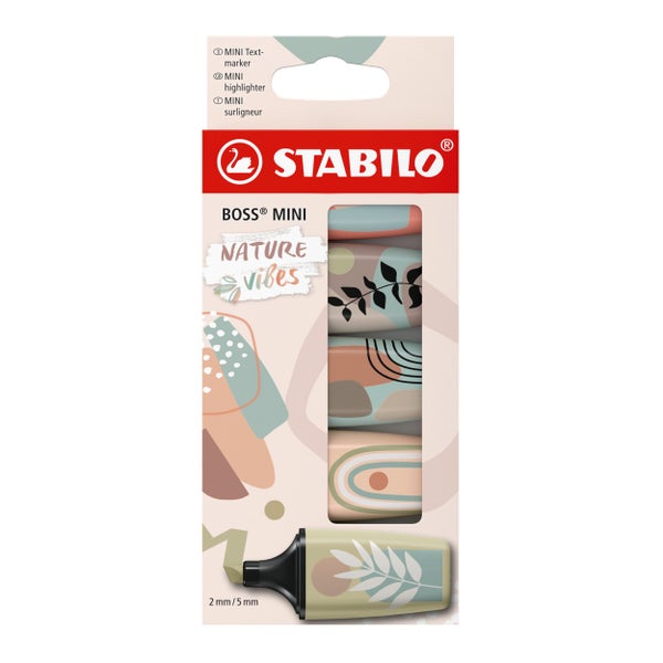 STABILO Textmarker BOSS MINI Naturevibes, 5er Set, 5 Farben