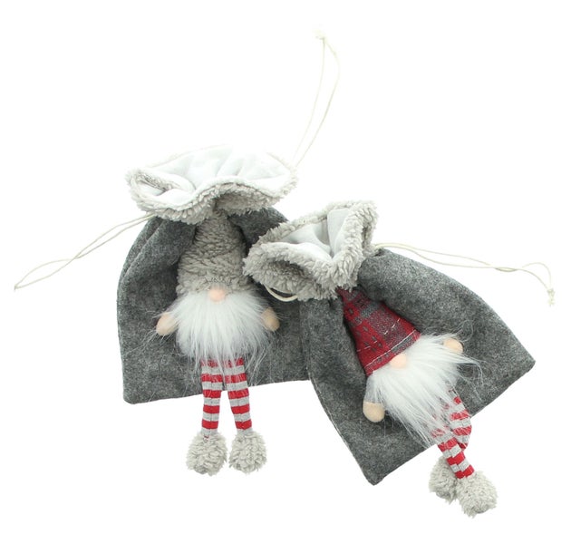 FRANK FLECHTWAREN | Geschenkbeutel Wichtel, 2er Set, 14 x 18 cm, POLYESTER