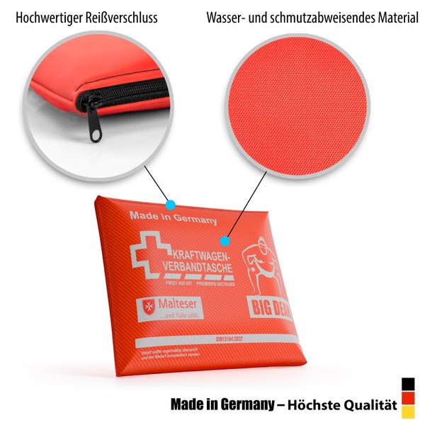 „Made in Germany“ KFZ Verbandstasche aktuelle Norm 2024 - erste Hilfe Set Auto Zubehör Verbandskasten DIN 13164:2022