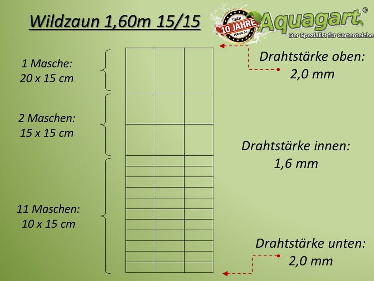 450m Wildzaun Forstzaun Weidezaun Drahtzaun Knotengeflecht 160/15/15