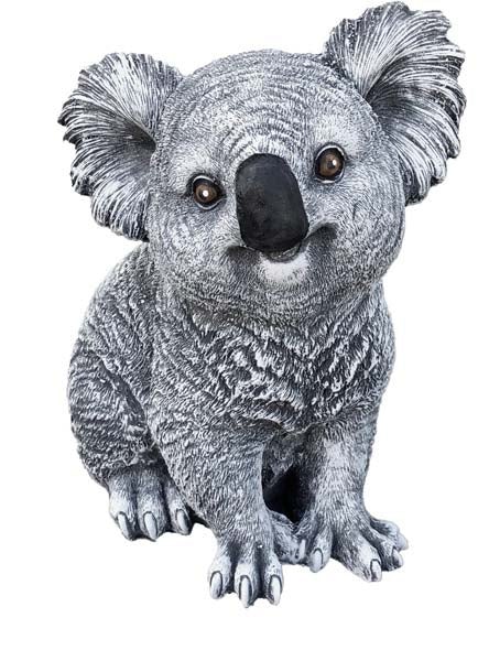Dekorative Gartenfigur eines sitzenden Koalas aus wetterfestem Kunststein für den Außenbereich