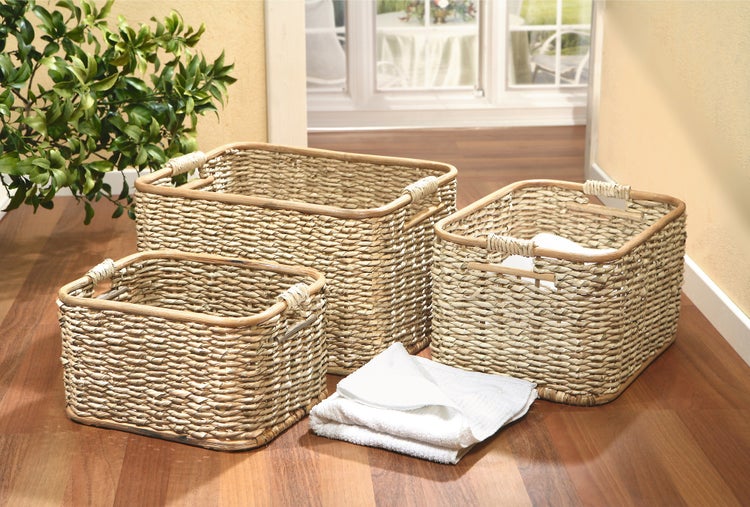 FRANK FLECHTWAREN | Füllkorb Schilfstroh, klein, RATTAN, 33 x 25 x 19 cm