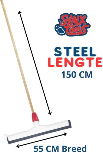 Bodenabzieher mit Holzstiel, 150 cm Länge und 55 cm Breite