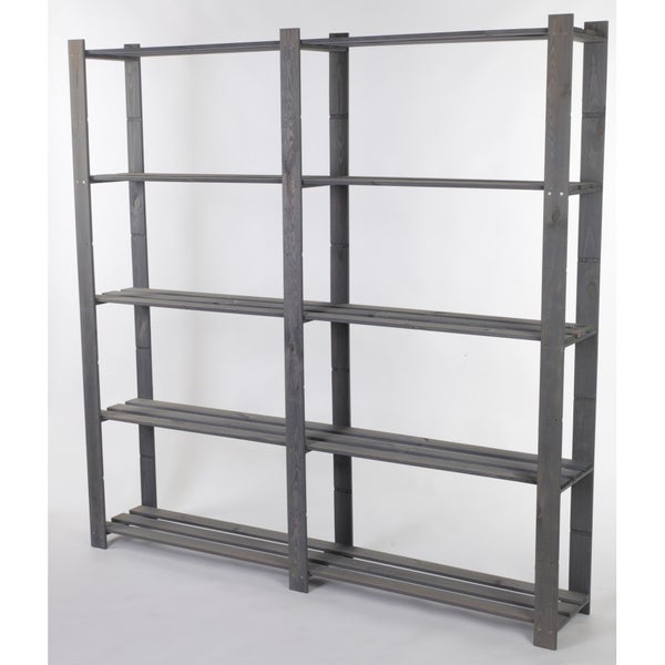 PROREGAL Holzregal Pinepeak HxBxT 170 x 170 x 28 cm 5 Fachboden 1,2 cm Dickes Kiefernholz Grau
