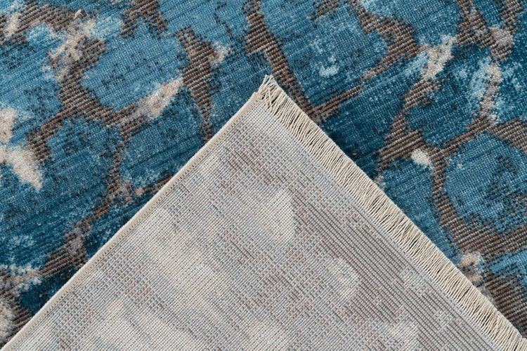 Kurzflor Teppich Bao Multi / Blau Modern, Used-Look 80 x 150 cm